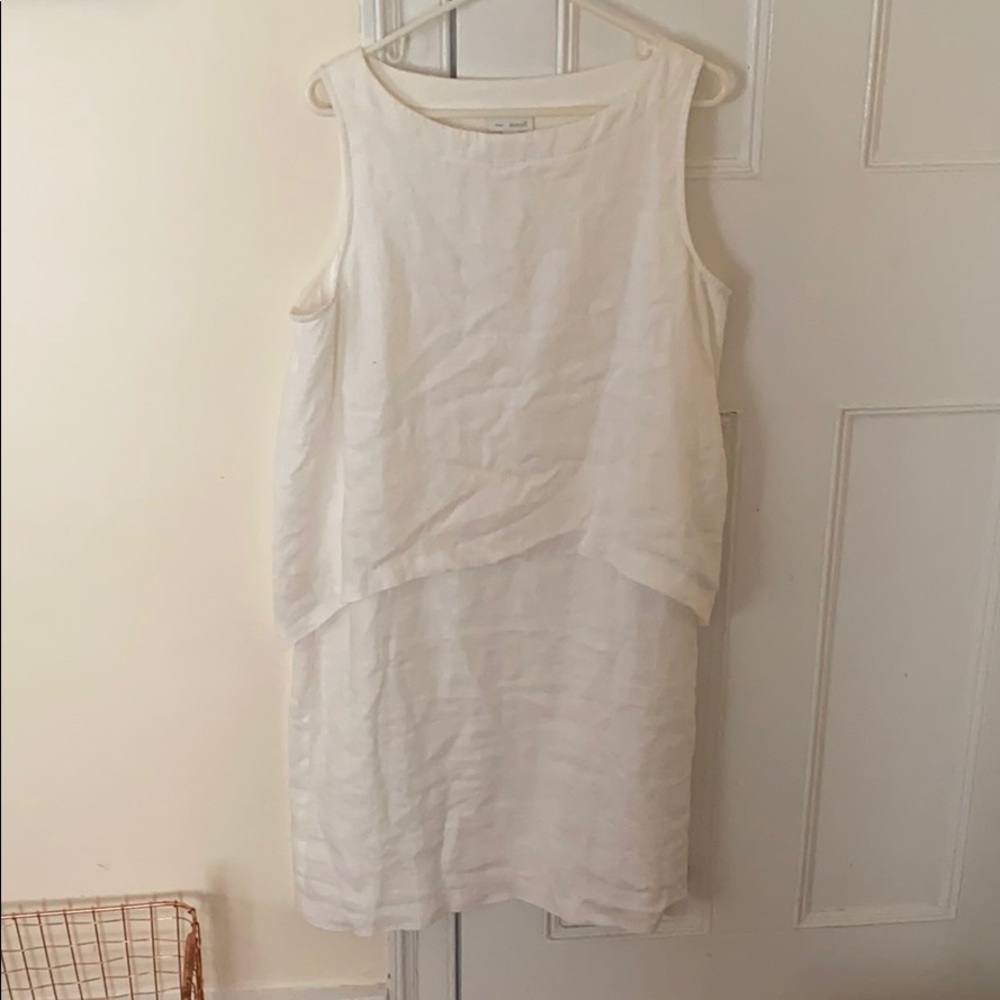 PureJill Linen Tiered Dress